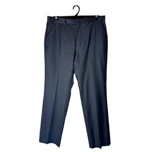 Ted Baker Pants Men 36 Navy Blue‎ Flat Front Tapered Leg Dress Trousers